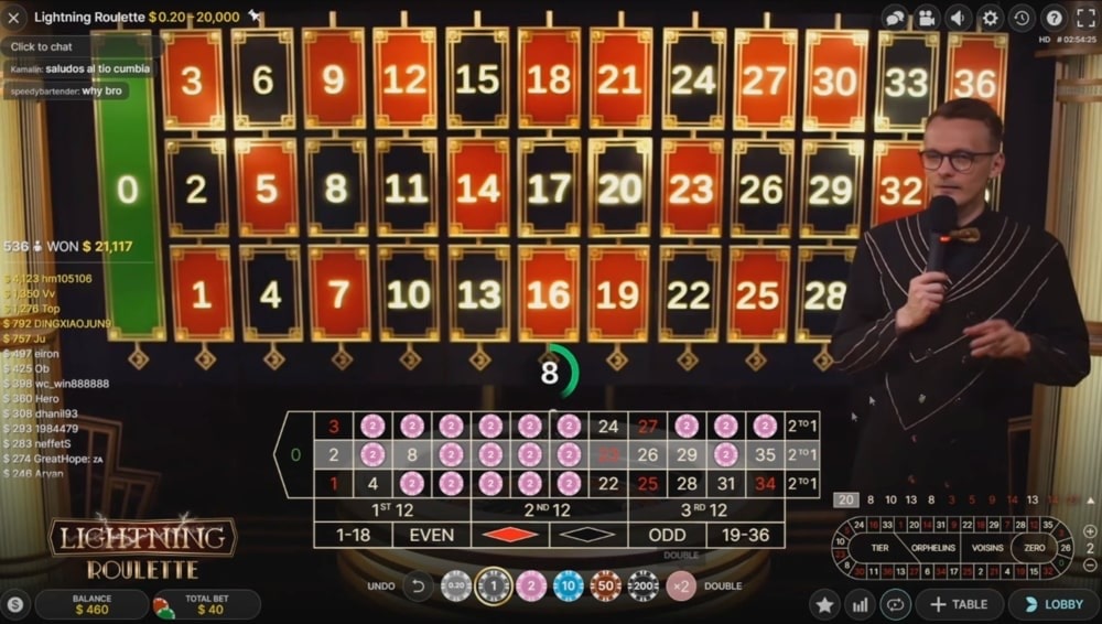 the gameplay of the lightning roulette
